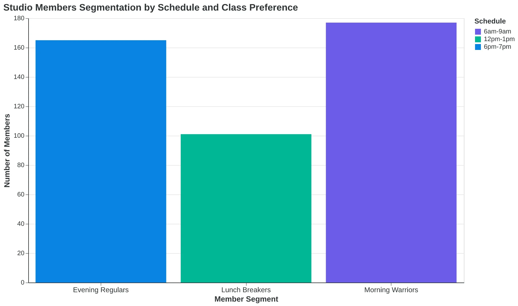 Member segmentation flowchart by schedule and class preference